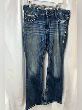 Ariat Blue Faded Bootcut Jeans with Contrast Stitching